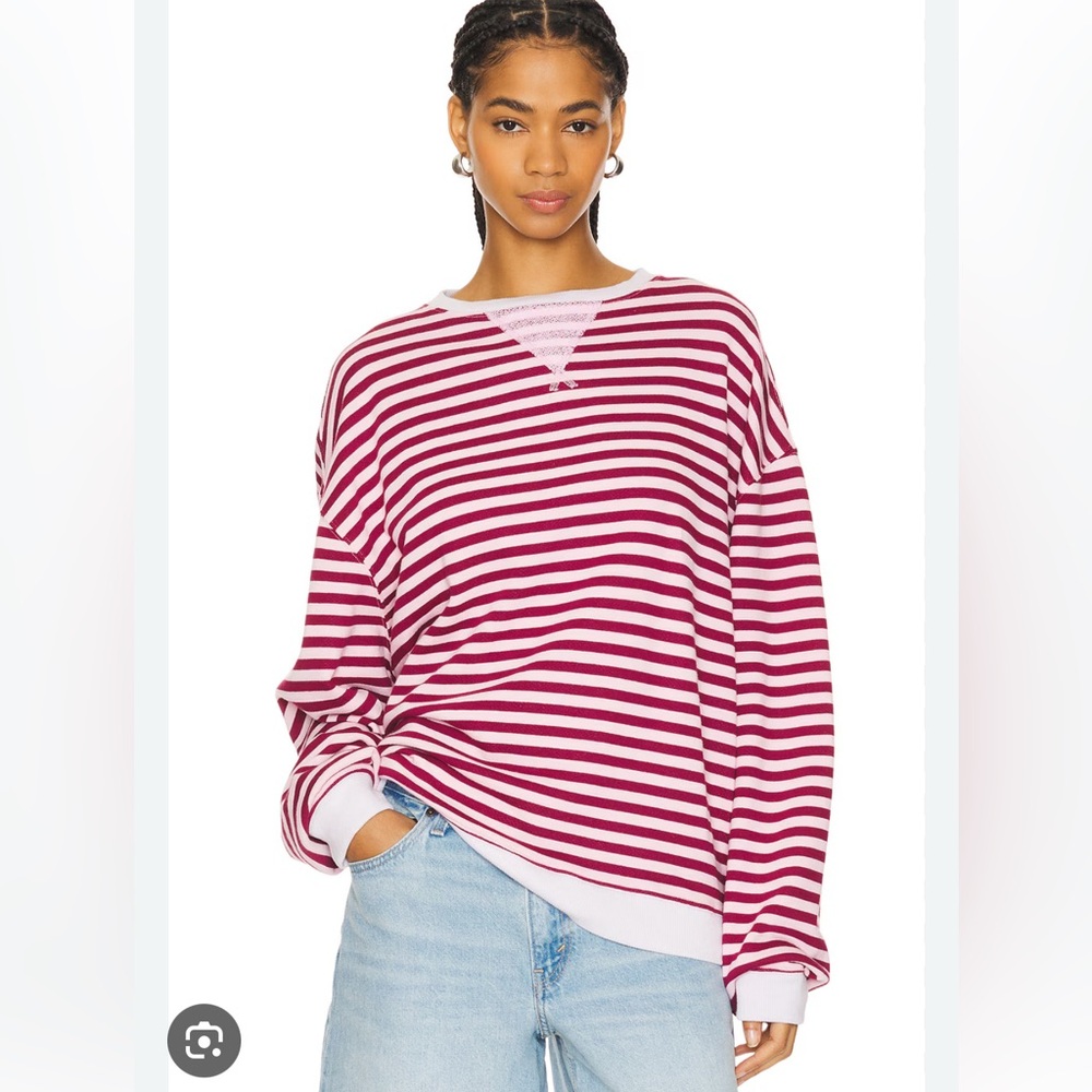 Free people classic striped crewneck